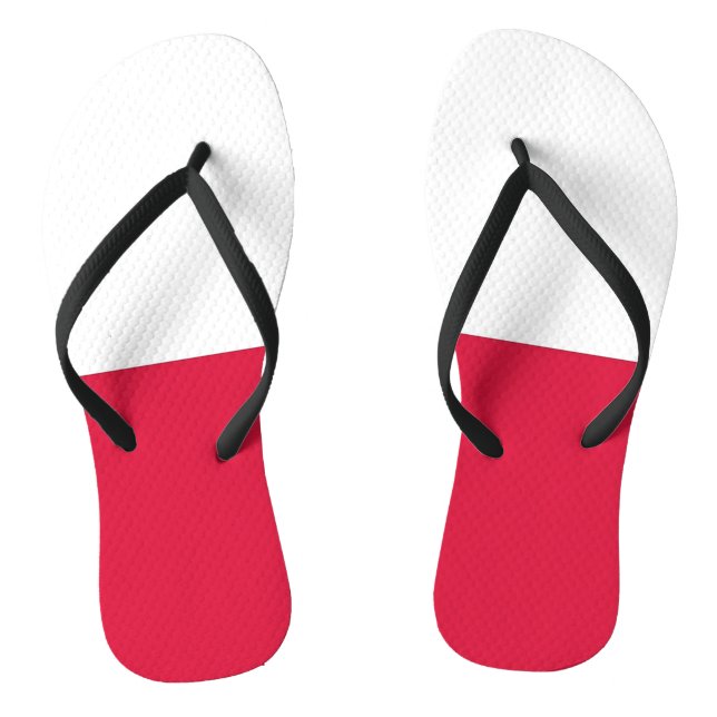 Adult Slim Straps with Flag of Poland Jandals (Footbed)