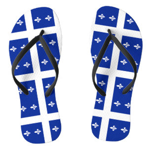 Adult Slim Straps with Flag of Quebec Jandals