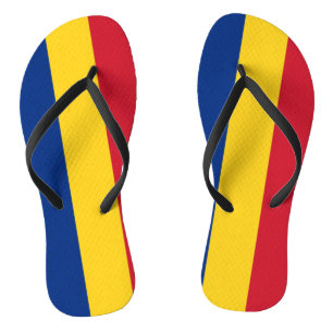 Adult Slim Straps with Flag of Romania Jandals