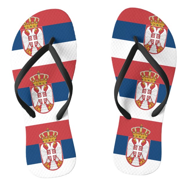 Adult Slim Straps with Flag of Serbia Jandals (Footbed)