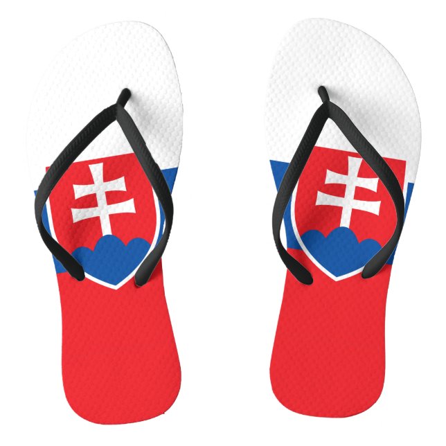 Adult Slim Straps with Flag of Slovakia Jandals (Footbed)