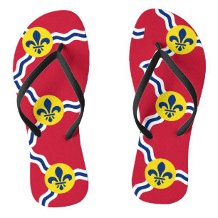 Adult Slim Straps with Flag of St. Louis Jandals