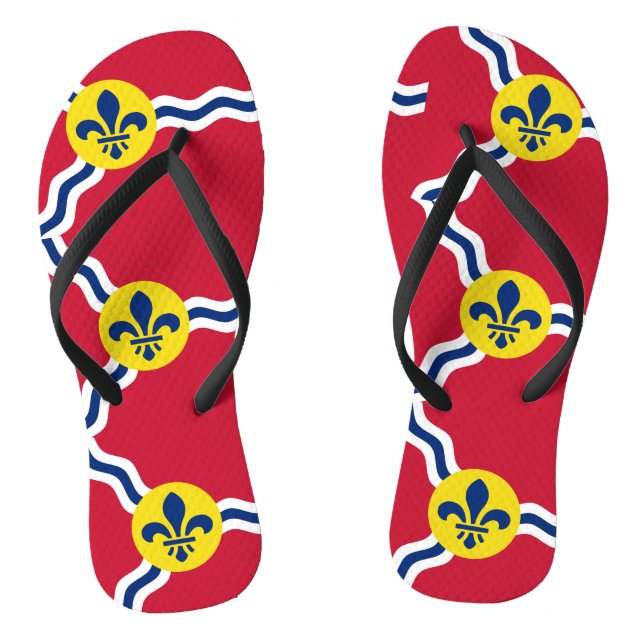 Adult Slim Straps with Flag of St. Louis Jandals (Footbed)