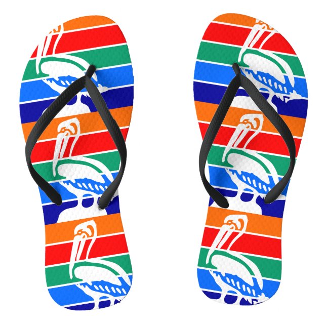 Adult Slim Straps with Flag of St. Petersburg Jandals (Footbed)