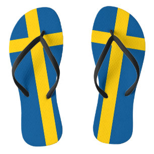 Adult Slim Straps with Flag of Sweden Jandals
