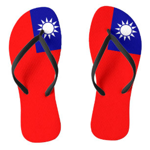 Adult Slim Straps with Flag of Taiwan Jandals