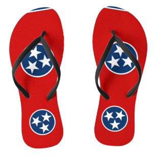Adult Slim Straps with Flag of Tennessee, USA Jandals