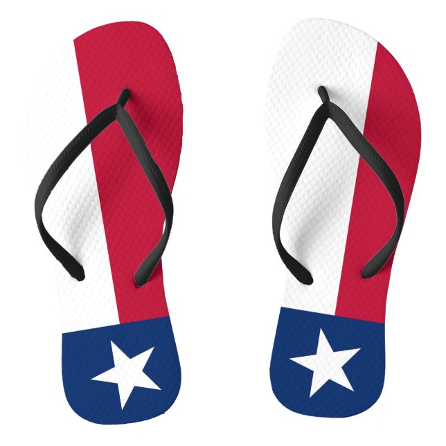 Adult Slim Straps with Flag of Texas, USA Jandals (Footbed)
