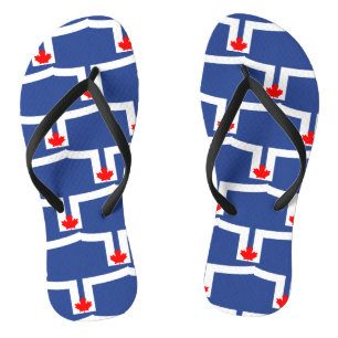 Adult Slim Straps with Flag of Toronto, Canada Jandals