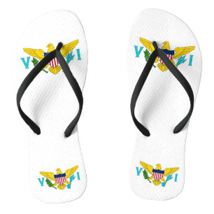 Adult Slim Straps with Flag of Virgin Islands, USA Jandals