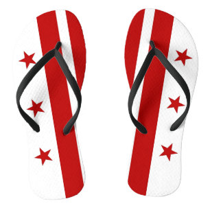 Adult Slim Straps with Flag of Washington DC Jandals