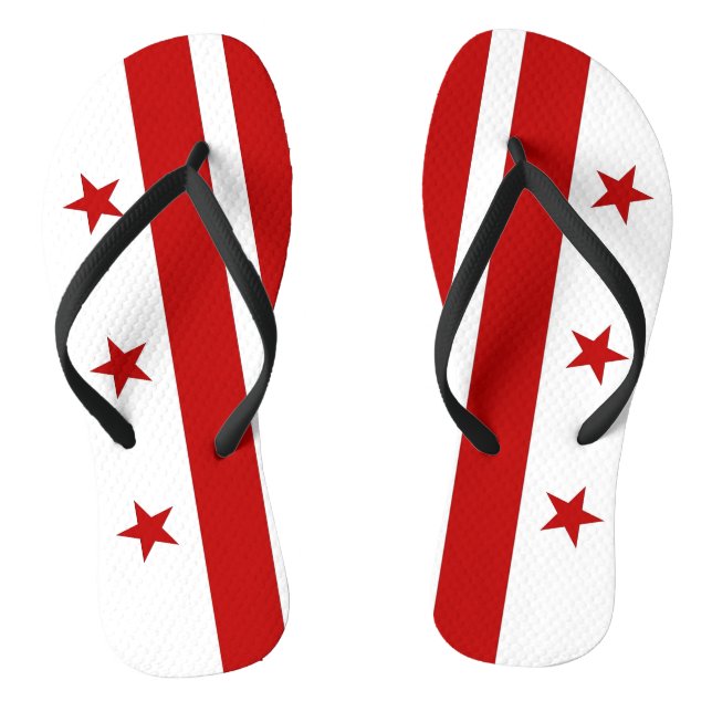 Adult Slim Straps with Flag of Washington DC Jandals (Footbed)