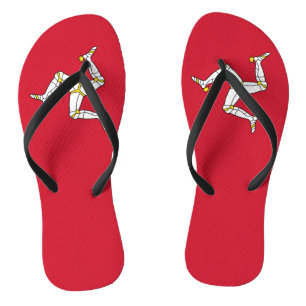 Adult Slim Straps with Isle of Man Flag, UK Jandals