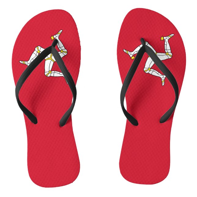 Adult Slim Straps with Isle of Man Flag, UK Jandals (Footbed)