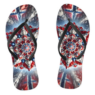 Adult Slim Straps with Norway Colours Jandals