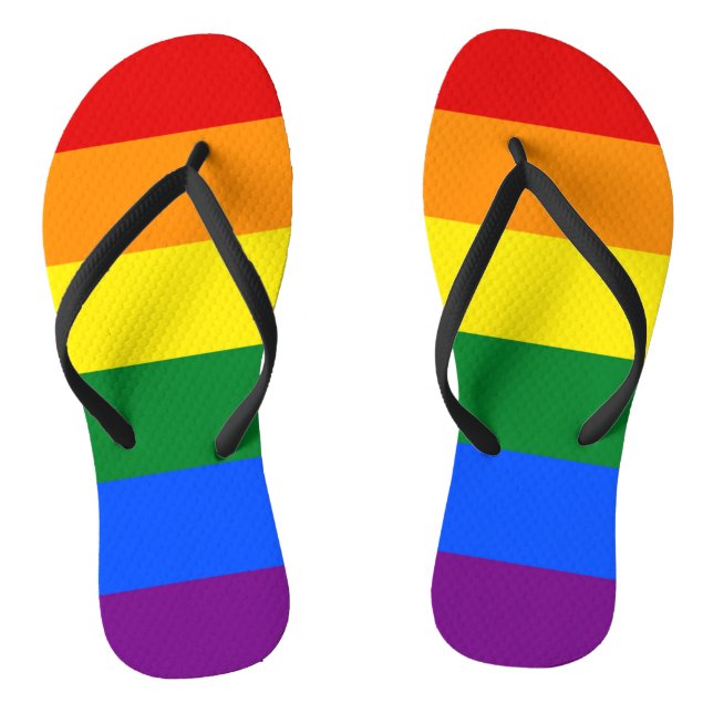 Adult Slim Straps with Pride Flag of LGBT Jandals (Footbed)