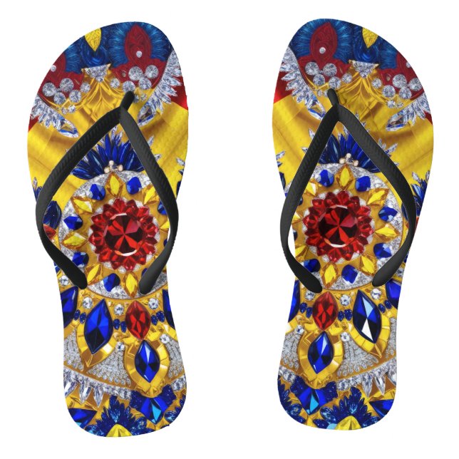 Adult Slim Straps with Romanian Colours Jandals (Footbed)