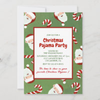 Adult slumber party inviteCute Santa Barley Sugar