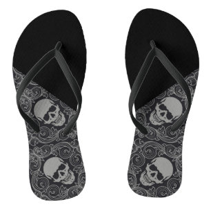Adult, Thin Strap Flip Flops/Skulls Jandals