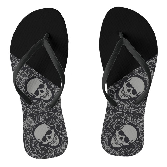 Adult, Thin Strap Flip Flops/Skulls Jandals (Footbed)