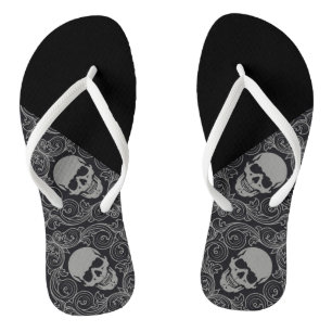 Adult, Thin Strap Flip Flops/Skulls Jandals