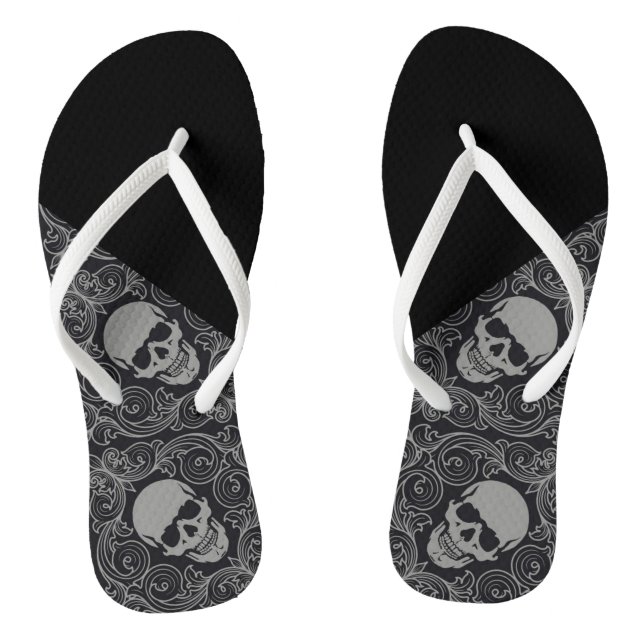 Adult, Thin Strap Flip Flops/Skulls Jandals (Footbed)
