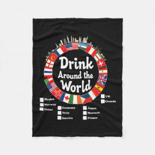 Adult Vacation Drinking Countries International Na Fleece Blanket