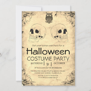 Adult Vintage Gothic Halloween Costume Party Invitation
