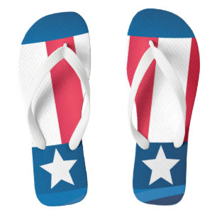 Adult, Wide Strap Flip Flops/American Flag Jandals