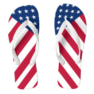 Adult, Wide Strap Flip Flops/American Flag Jandals