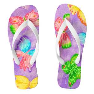 Adult, Wide Strap Flip Flops/Butterflies Jandals