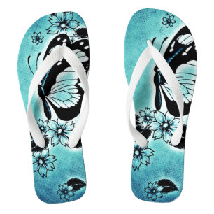 Adult, Wide Strap Flip Flops/Butterflies Jandals