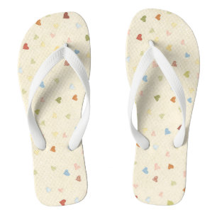 Adult, Wide Strap Flip Flops/Hearts Jandals