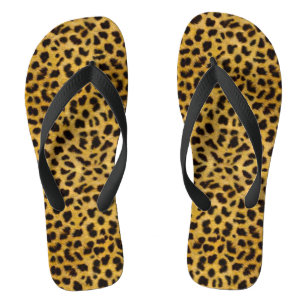 Adult, Wide Strap Flip Flops/Leopard Print Jandals