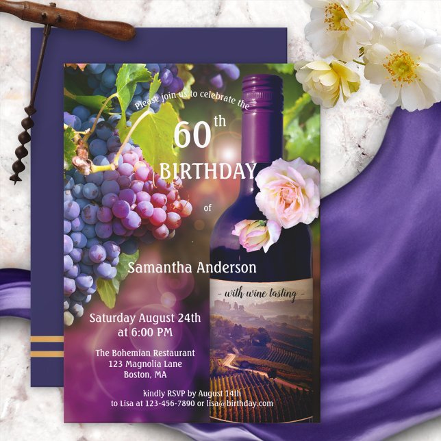 Adult Wine Tasting Birthday Invitation (Creator Uploaded)