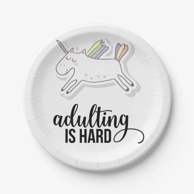 Adulting is Hard Funny Paper Plate (Front)