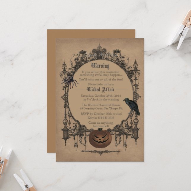 adults costume halloween invitation  (Front/Back In Situ)