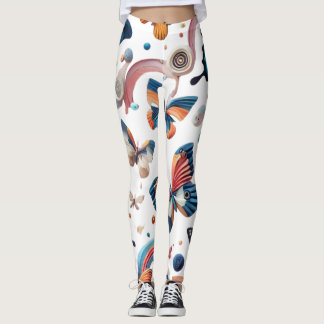 Adults' Legging Design – Colourful Butterflies