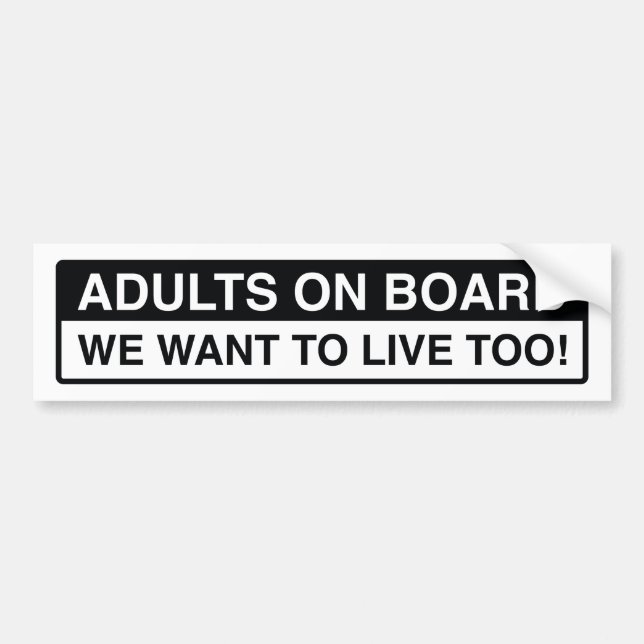 Adults On Board Bumper Sticker (Front)