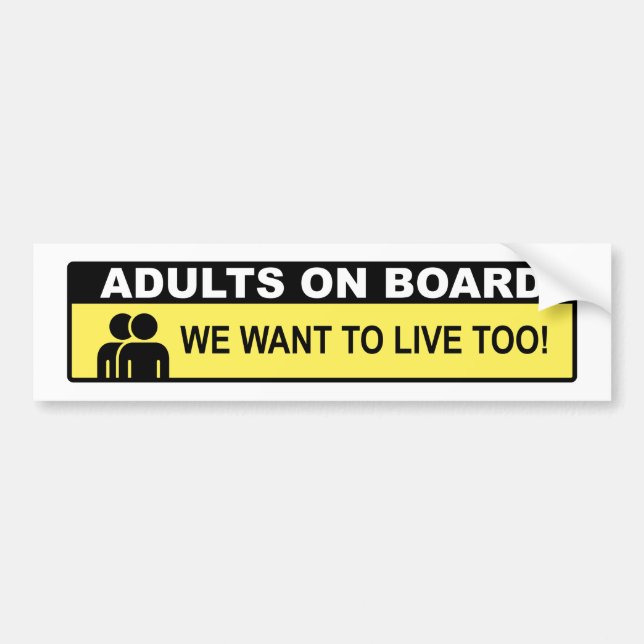 Adults On Board Bumper Sticker (Front)