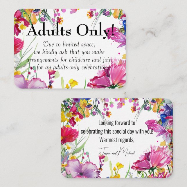 Adults only🌻💗🌹 Meadow Blooms Collection  card (Front/Back)