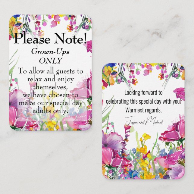 Adults only🌻💗🌹 Meadow Blooms Collection  card (Front/Back)