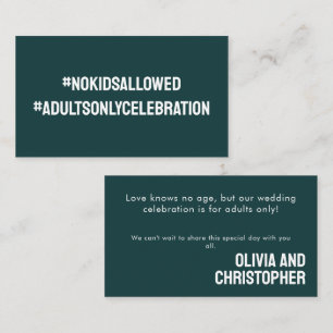 Adults Only! Minimalist Bold Rustic Harmony Enclosure Card
