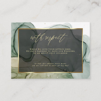 Adults Only Request Earthy Greens Liquid Abstract Enclosure Card