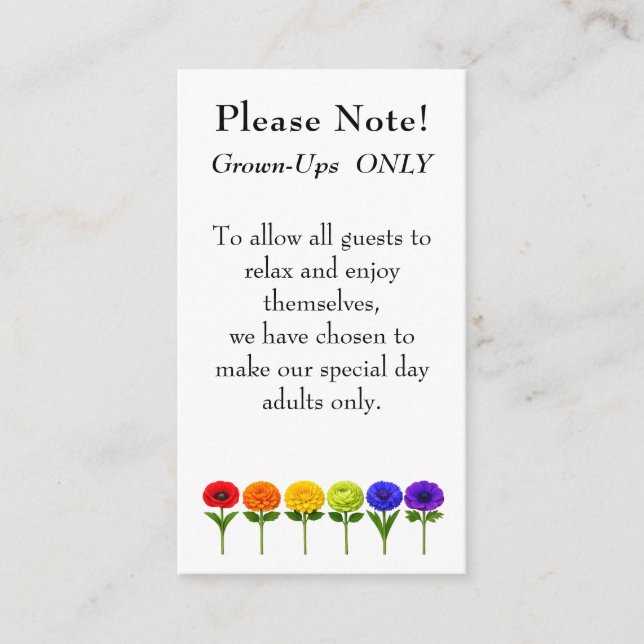🌈 Adults‑Only Wedding Card Flourish Together (Front)