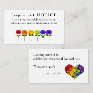 🌈 Adults‑Only Wedding Flourish Together Enclosure Card