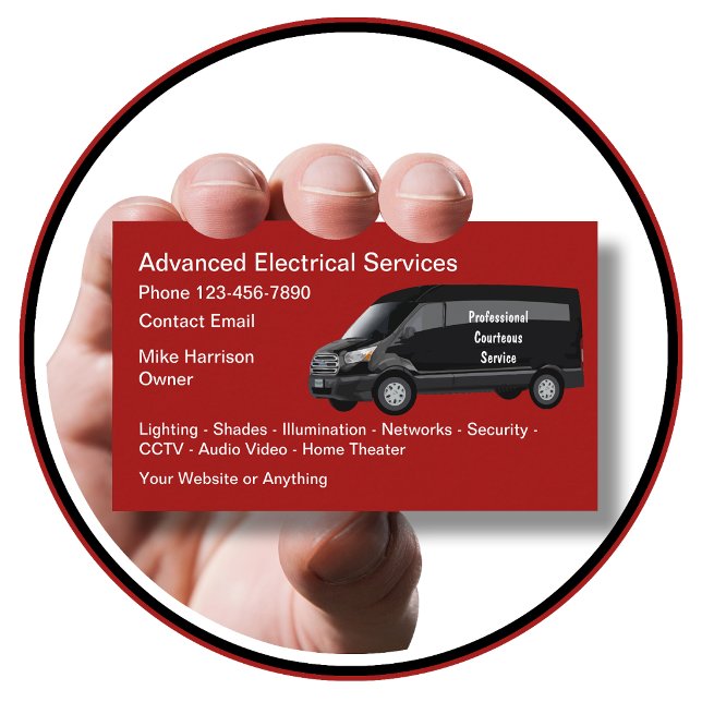 Advance Electrician Services Business Card (Creator Uploaded)