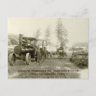 Advance Thresher Co. Steam Traction Engine Postcard