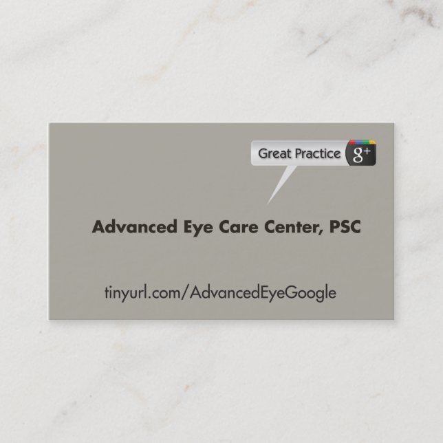 Advanced Eye Care Centre Business Card (Front)