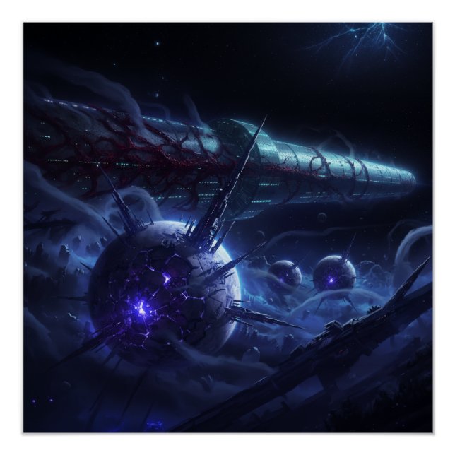 Advanced Research Submarine Navigating Mine Field Poster (Front)